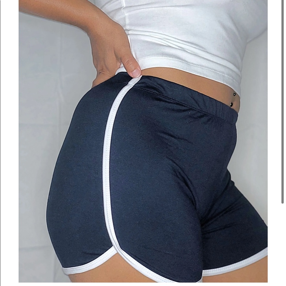 Striped Sport Shorts (Navy)